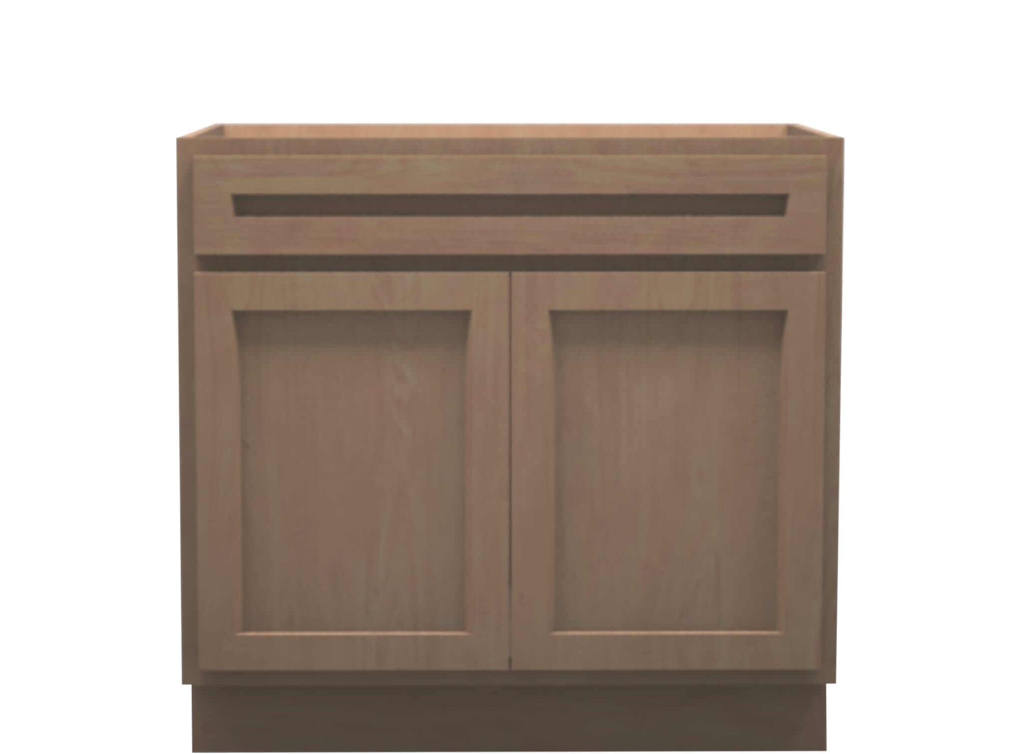 American Made Shaker RTA SB36 Sink Base Cabinet-Unfinished Stain Grade