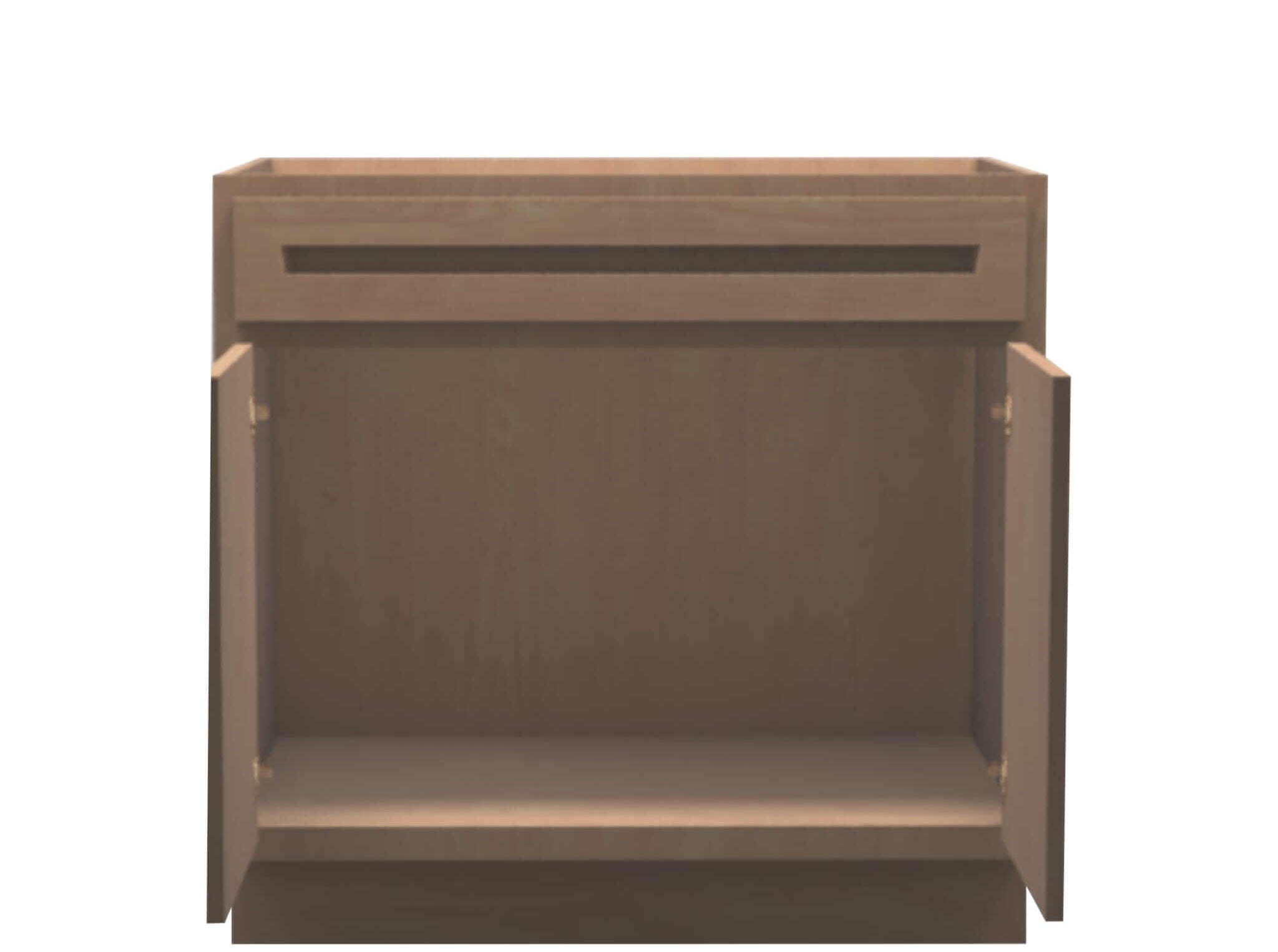 American Made Shaker RTA SB36 Sink Base Cabinet-Unfinished Stain Grade