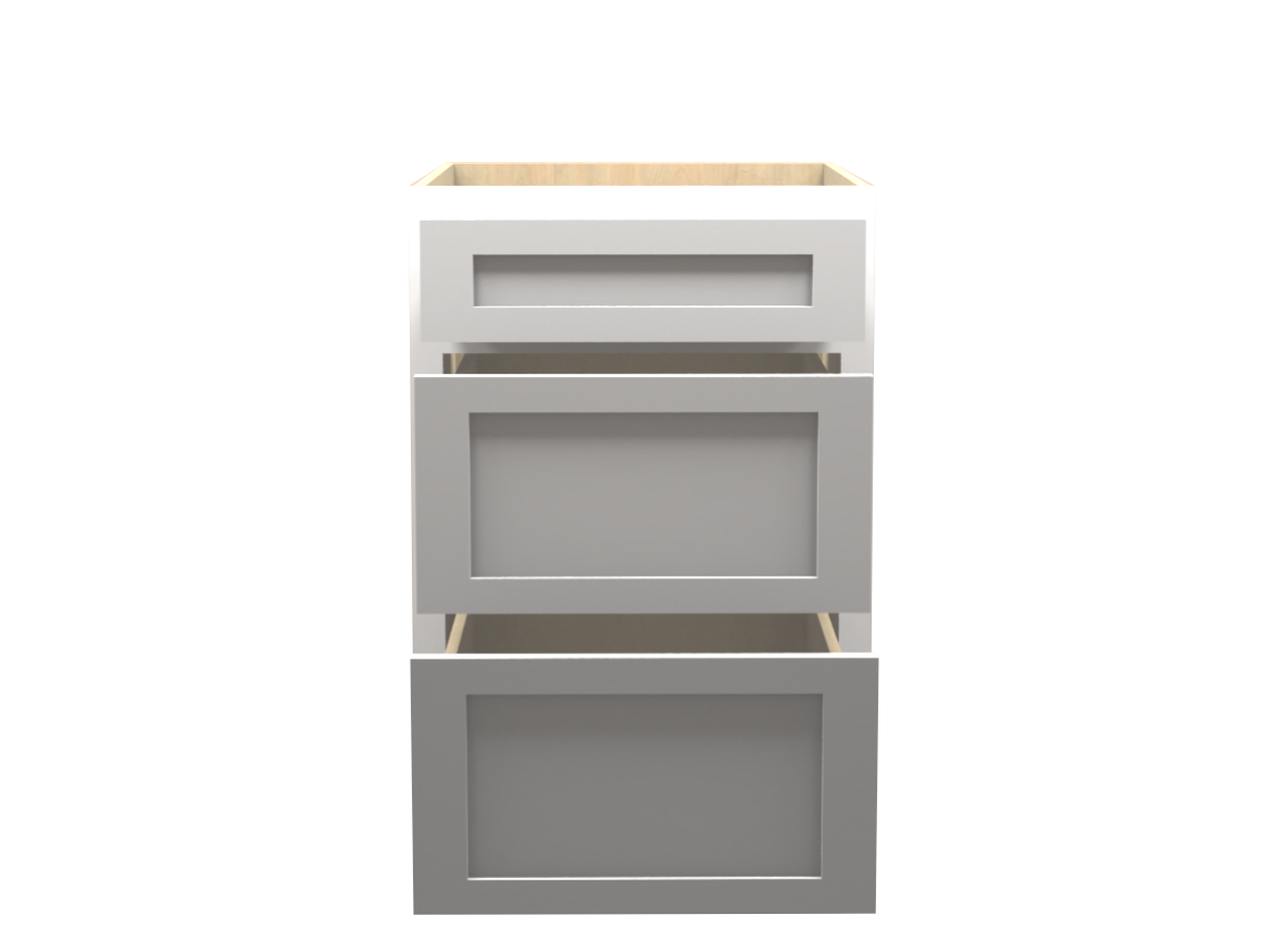 American Made Shaker RTA DB21 Drawer Base Cabinet-White