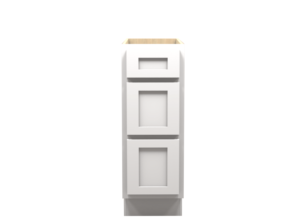 White Shaker Vanity Drawer Base Cabinet 12