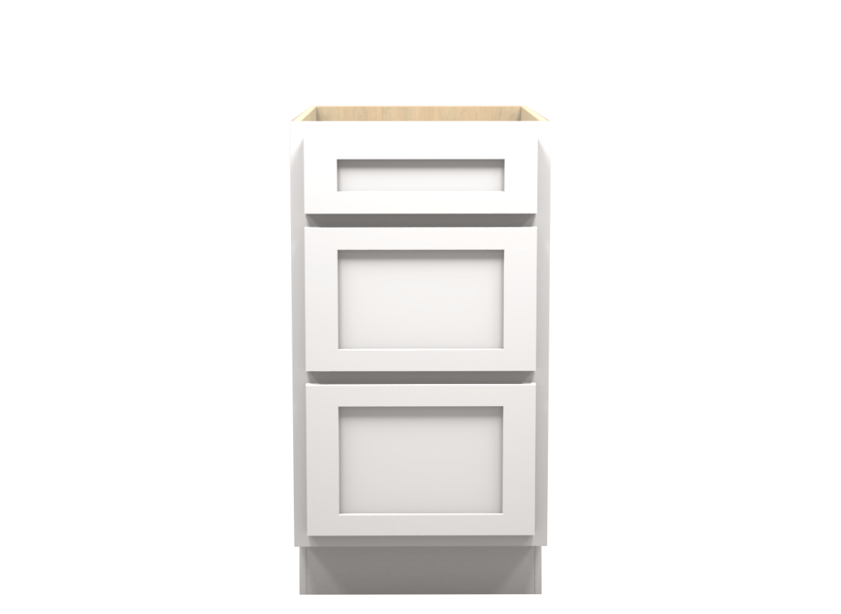 White Shaker Vanity Drawer Base Cabinet 18