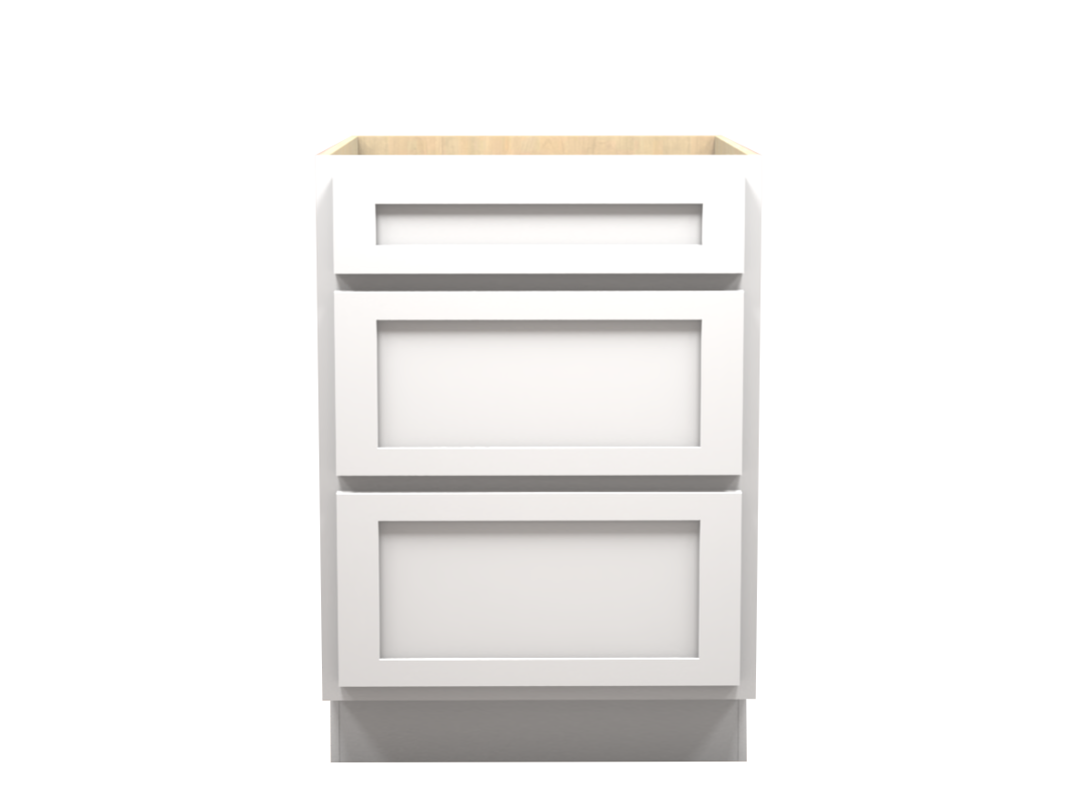American Made Shaker RTA VDB24 Vanity Drawer Base-White