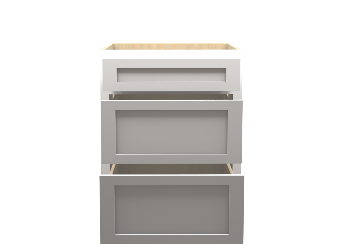 American Made Shaker RTA VDB24 Vanity Drawer Base-White