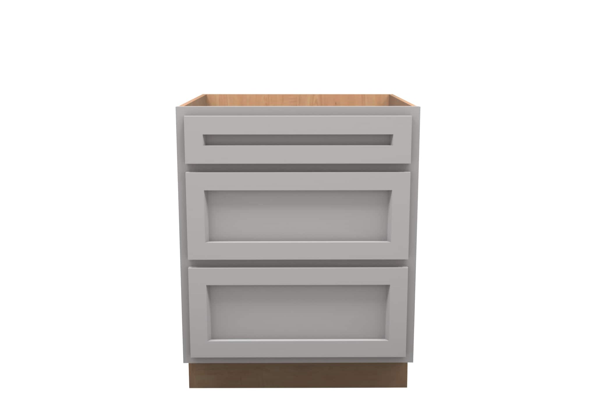 American Made Shaker RTA DB27 Drawer Base Cabinet-Light Gray