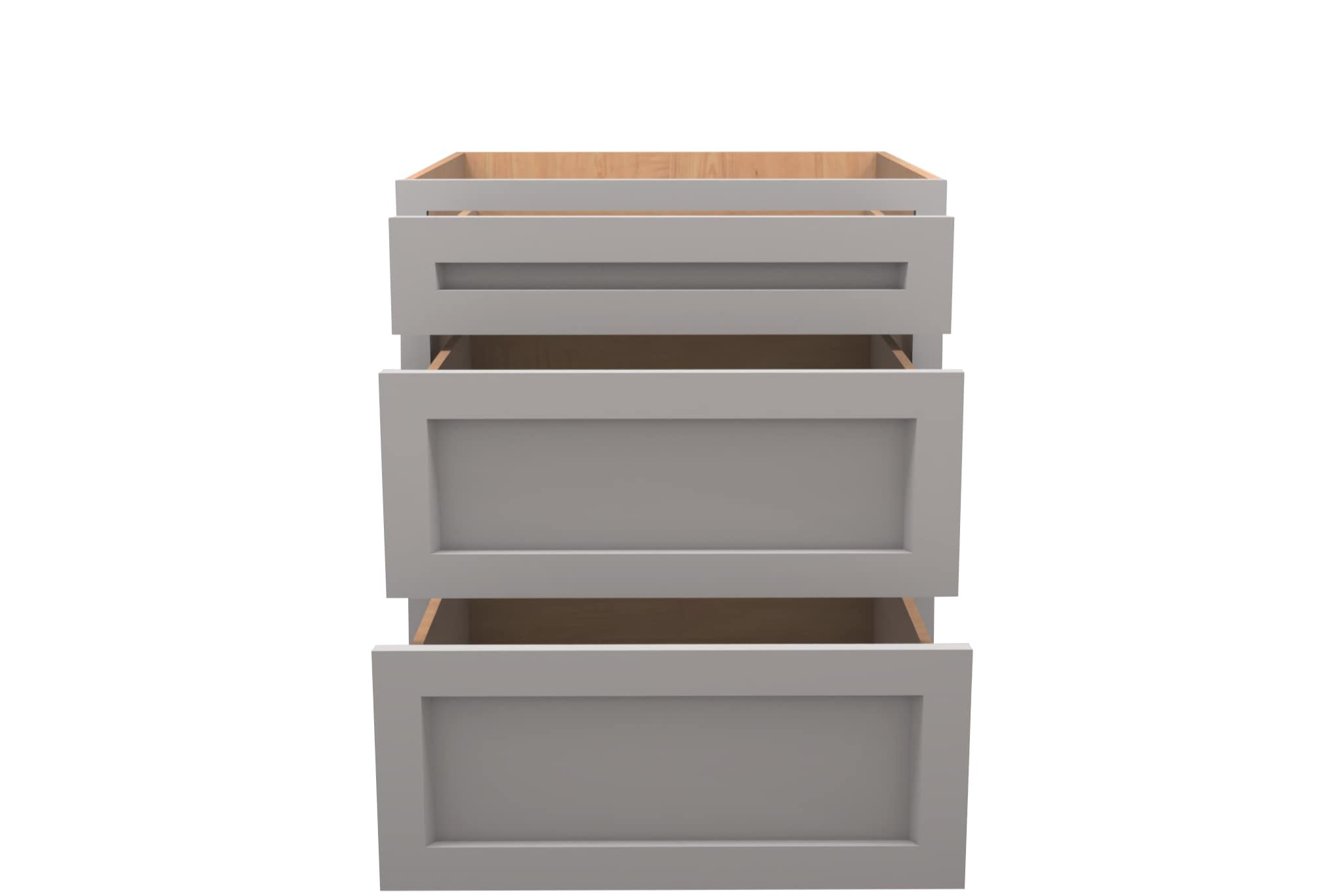 American Made Shaker RTA DB27 Drawer Base Cabinet-Light Gray