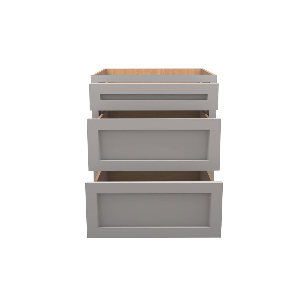 American Made Shaker RTA DB27 Drawer Base Cabinet-Light Gray