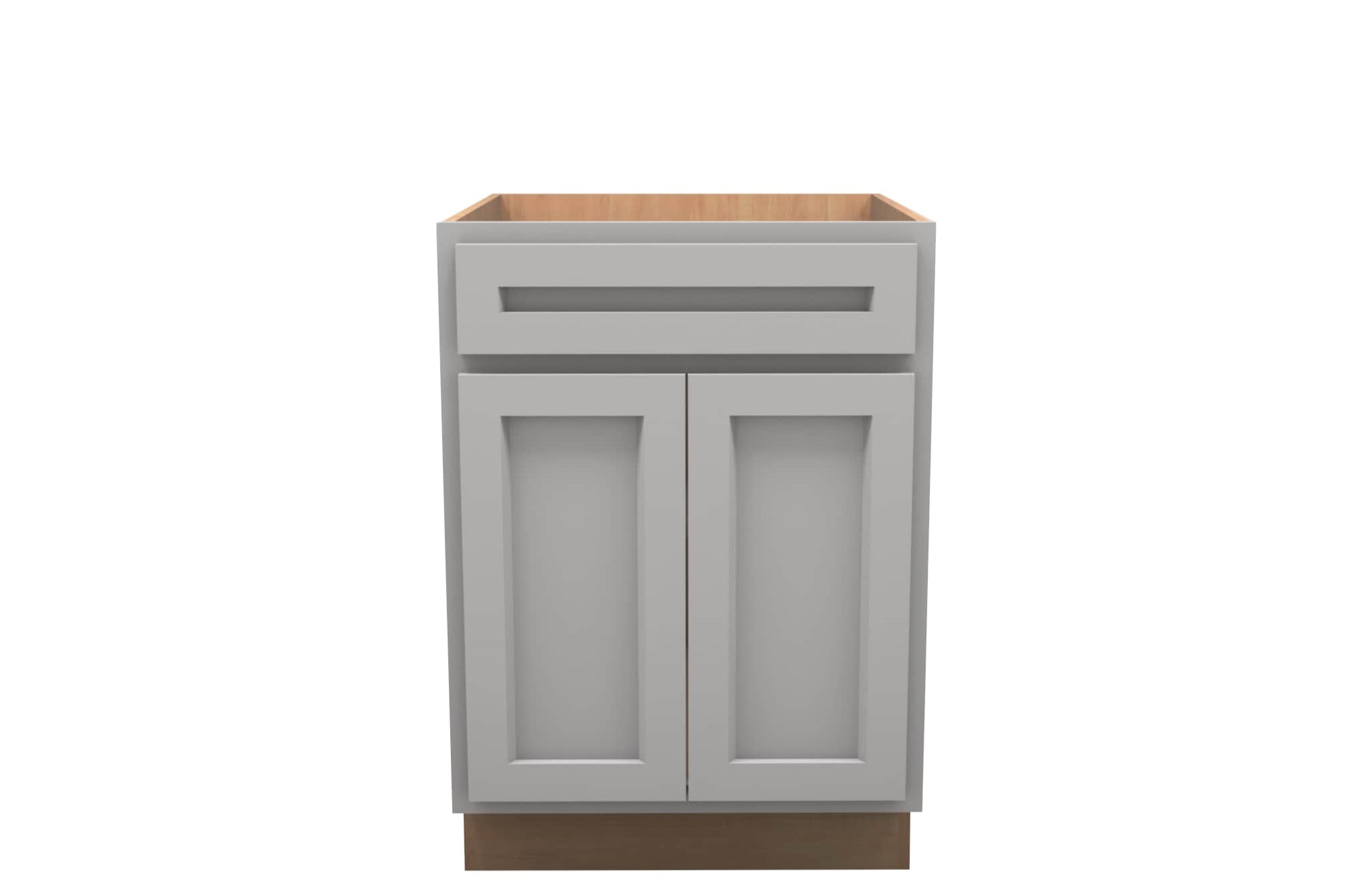 American Made Shaker RTA SB24 Sink Base Cabinet-Light Gray