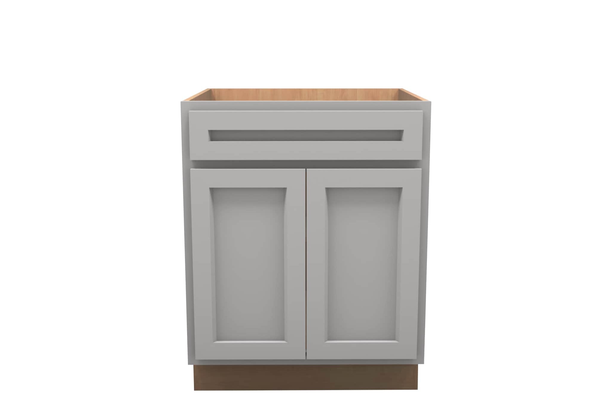 American Made Shaker RTA SB27 Sink Base Cabinet-Light Gray