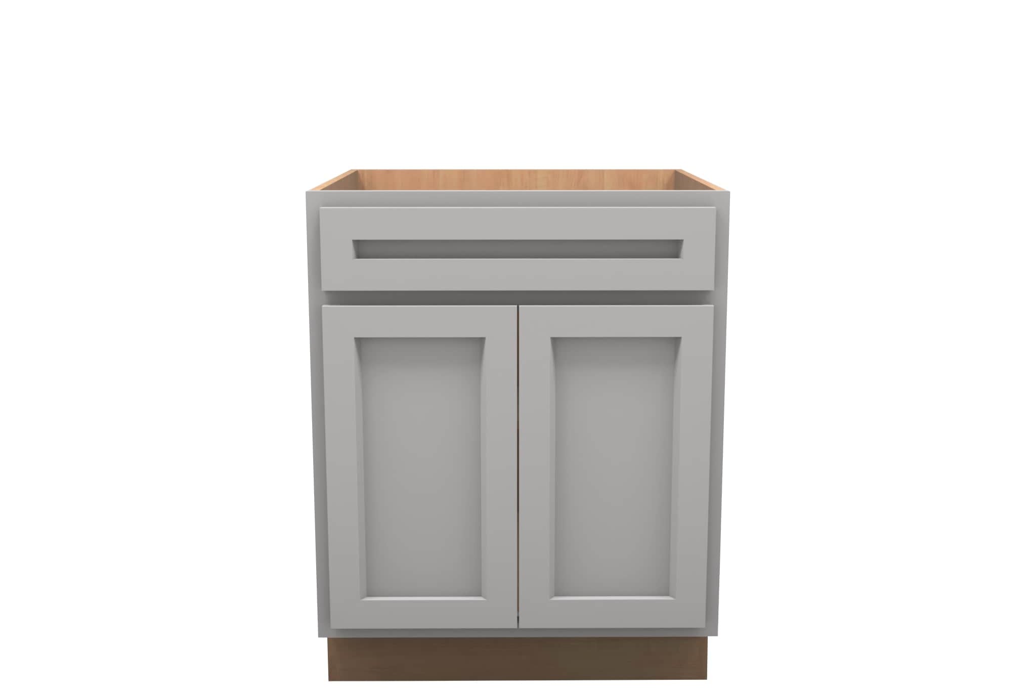 American Made Shaker RTA VB27 Vanity Base Cabinet-Light Gray