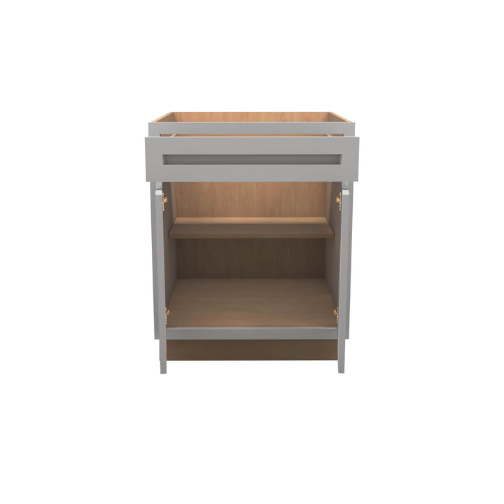 American Made Shaker RTA VB27 Vanity Base Cabinet-Light Gray