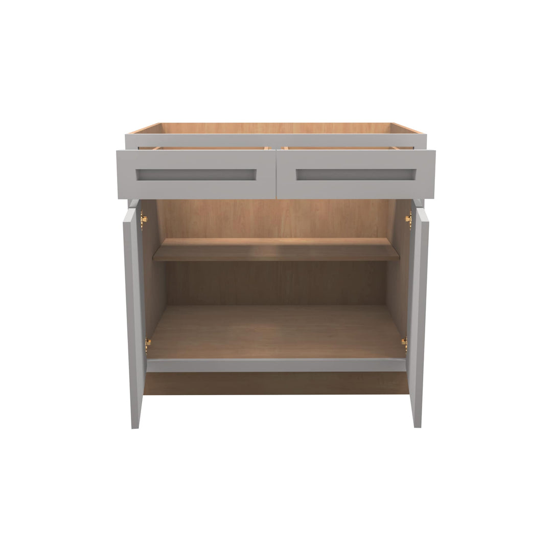 American Made Shaker RTA VB36 Vanity Base Cabinet-Light Gray