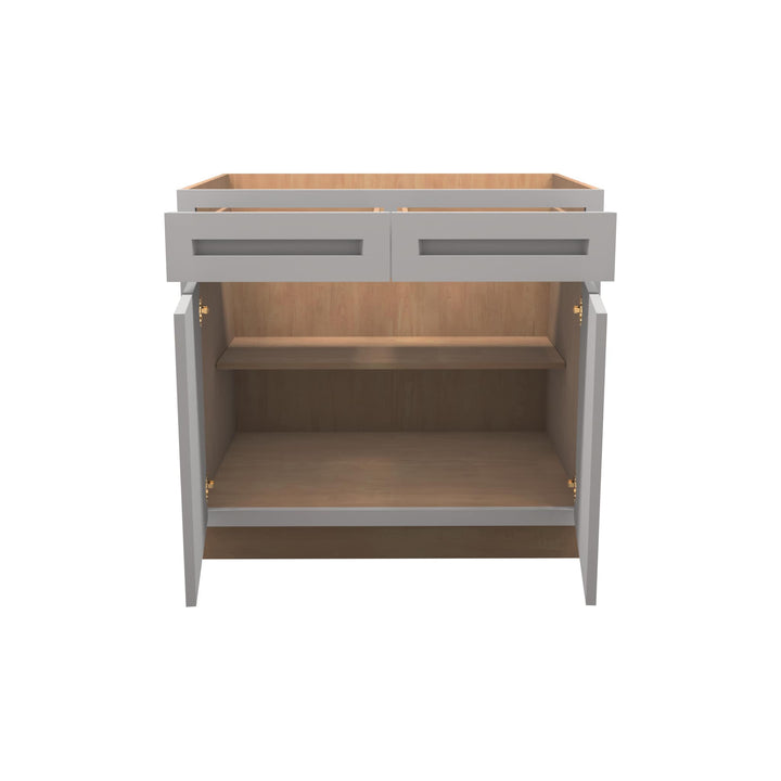 American Made Shaker RTA VB36 Vanity Base Cabinet-Light Gray