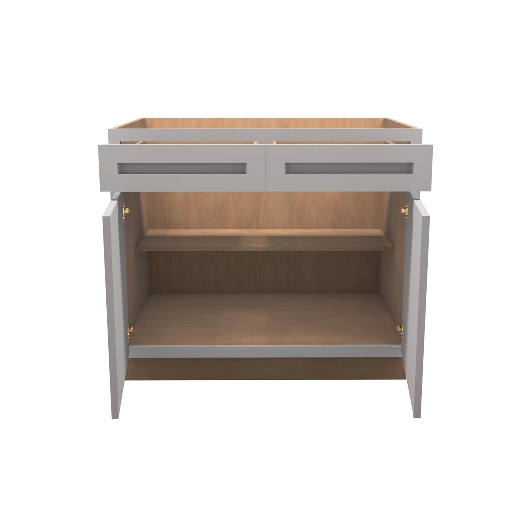 American Made Shaker RTA VB39 Vanity Base Cabinet-Light Gray