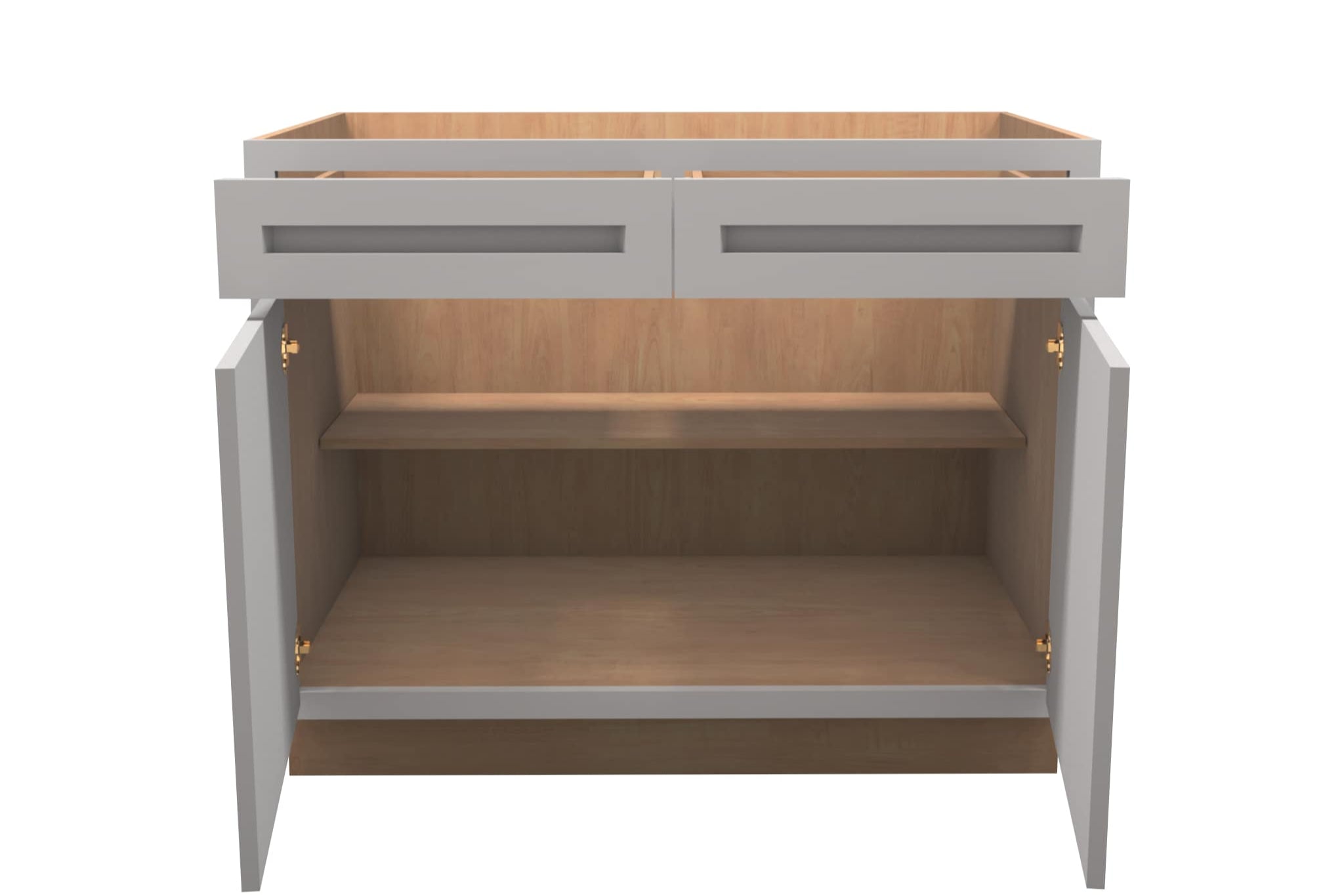 American Made Shaker RTA VB42 Vanity Base Cabinet-Light Gray