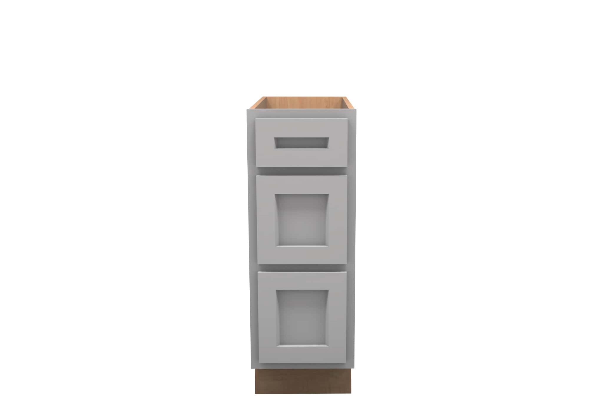 American Made Shaker RTA VDB12 Vanity Drawer Base Cabinet-Light Gray