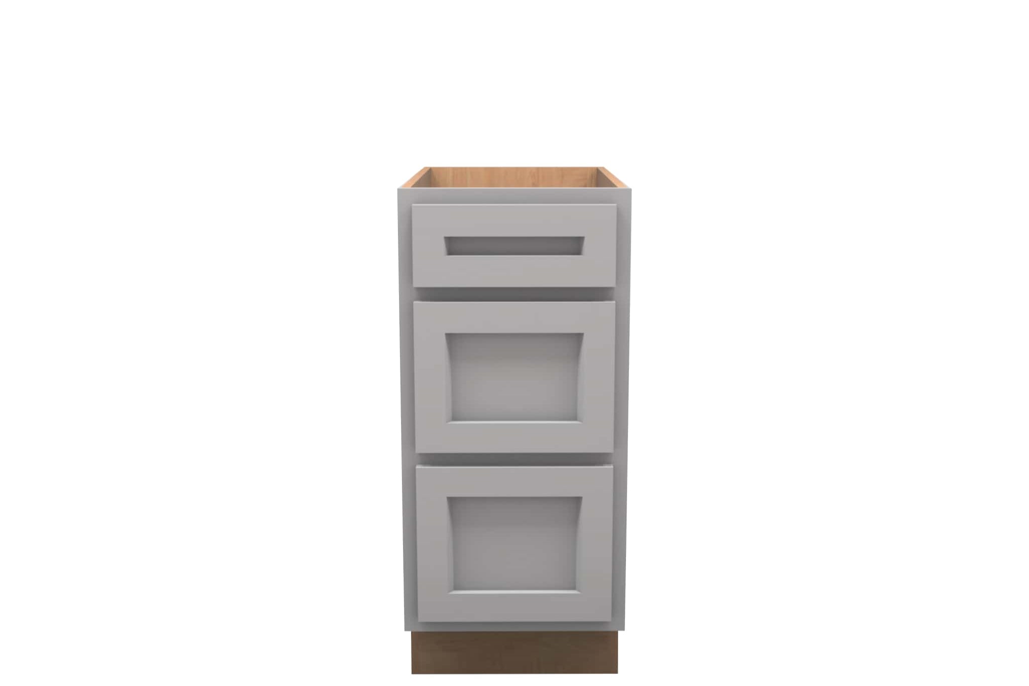 American Made Shaker RTA VDB15 Vanity Drawer Base Cabinet-Light Gray