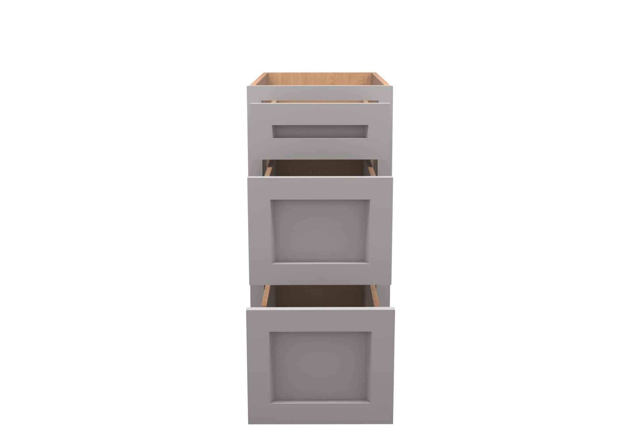 American Made Shaker RTA VDB15 Vanity Drawer Base Cabinet-Light Gray