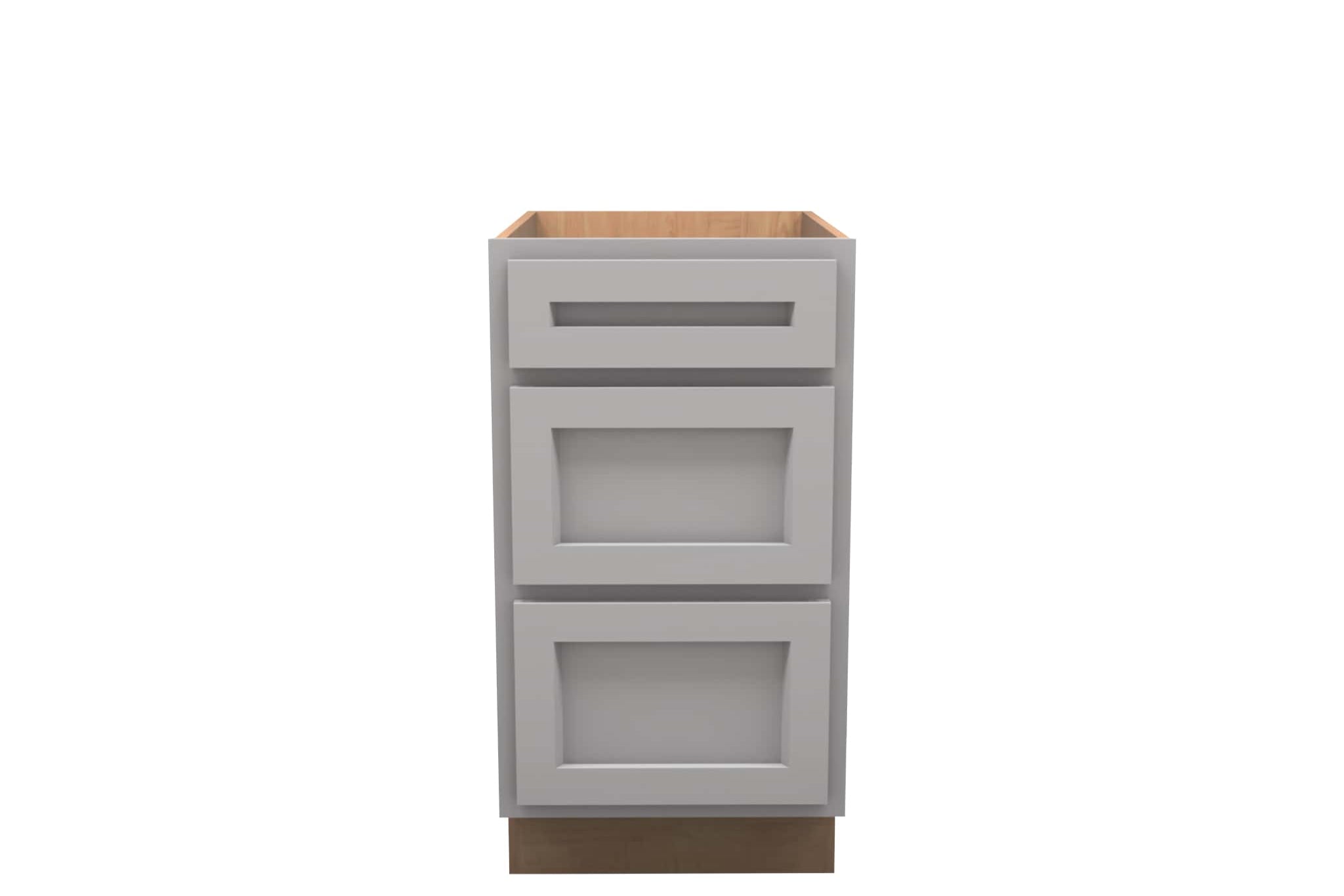 American Made Shaker RTA VDB18 Vanity Drawer Base Cabinet-Light Gray