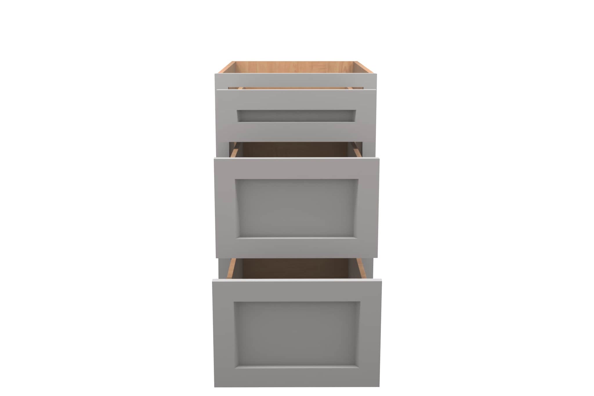 American Made Shaker RTA VDB18 Vanity Drawer Base Cabinet-Light Gray