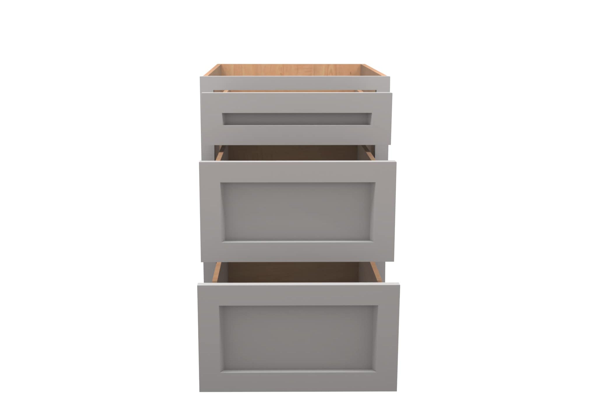 American Made Shaker RTA VDB21 Vanity Drawer Base Cabinet-Light Gray