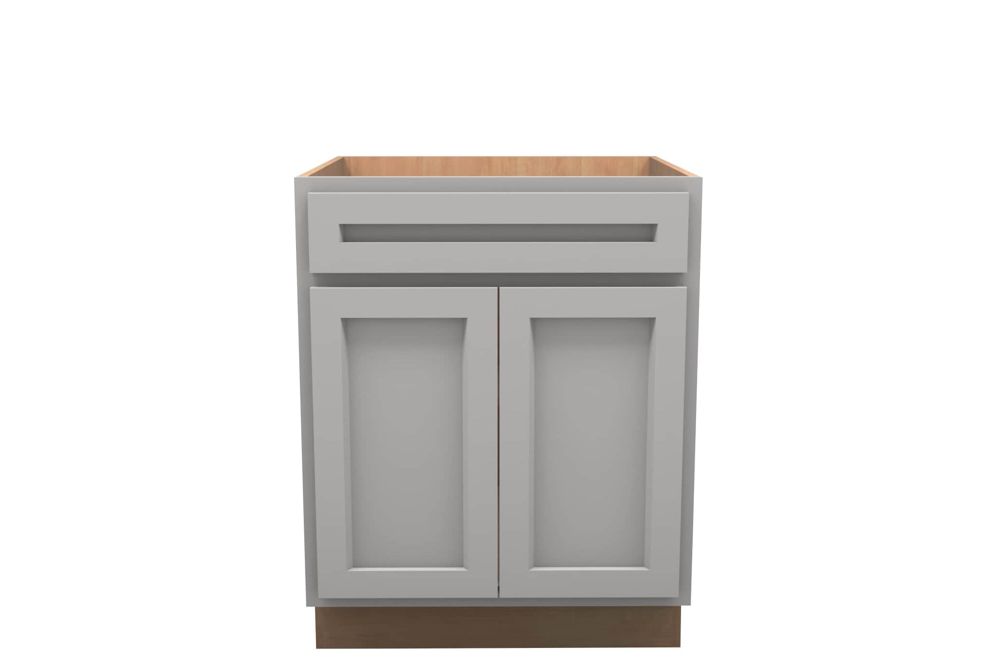 American Made Shaker RTA VSB27 Vanity Sink Base Cabinet-Light Gray