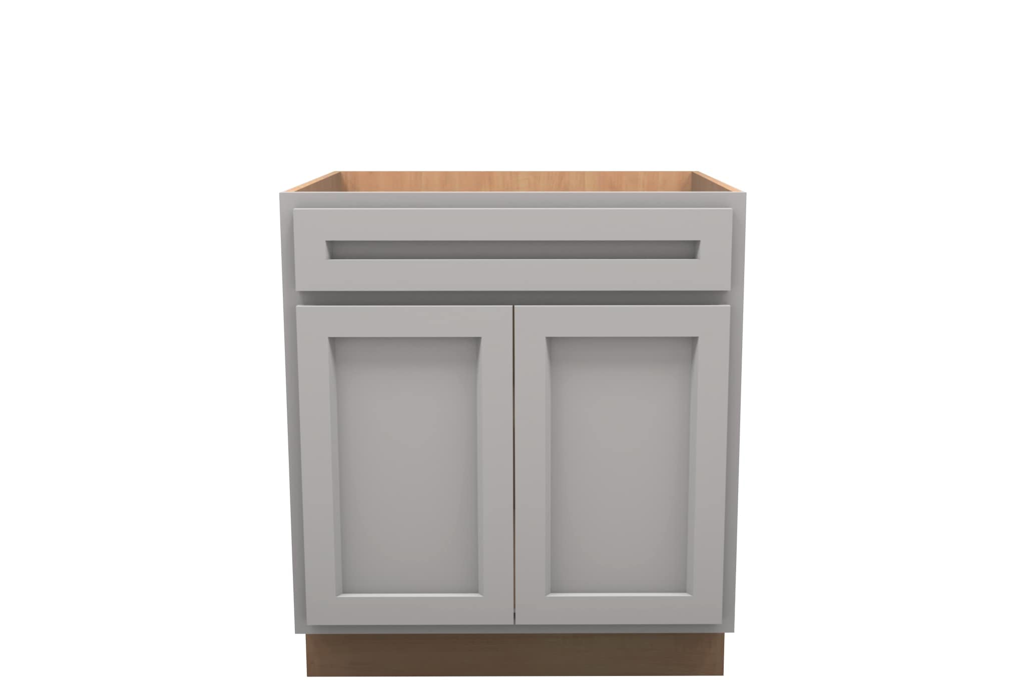 American Made Shaker RTA VSB30 Vanity Sink Base Cabinet-Light Gray