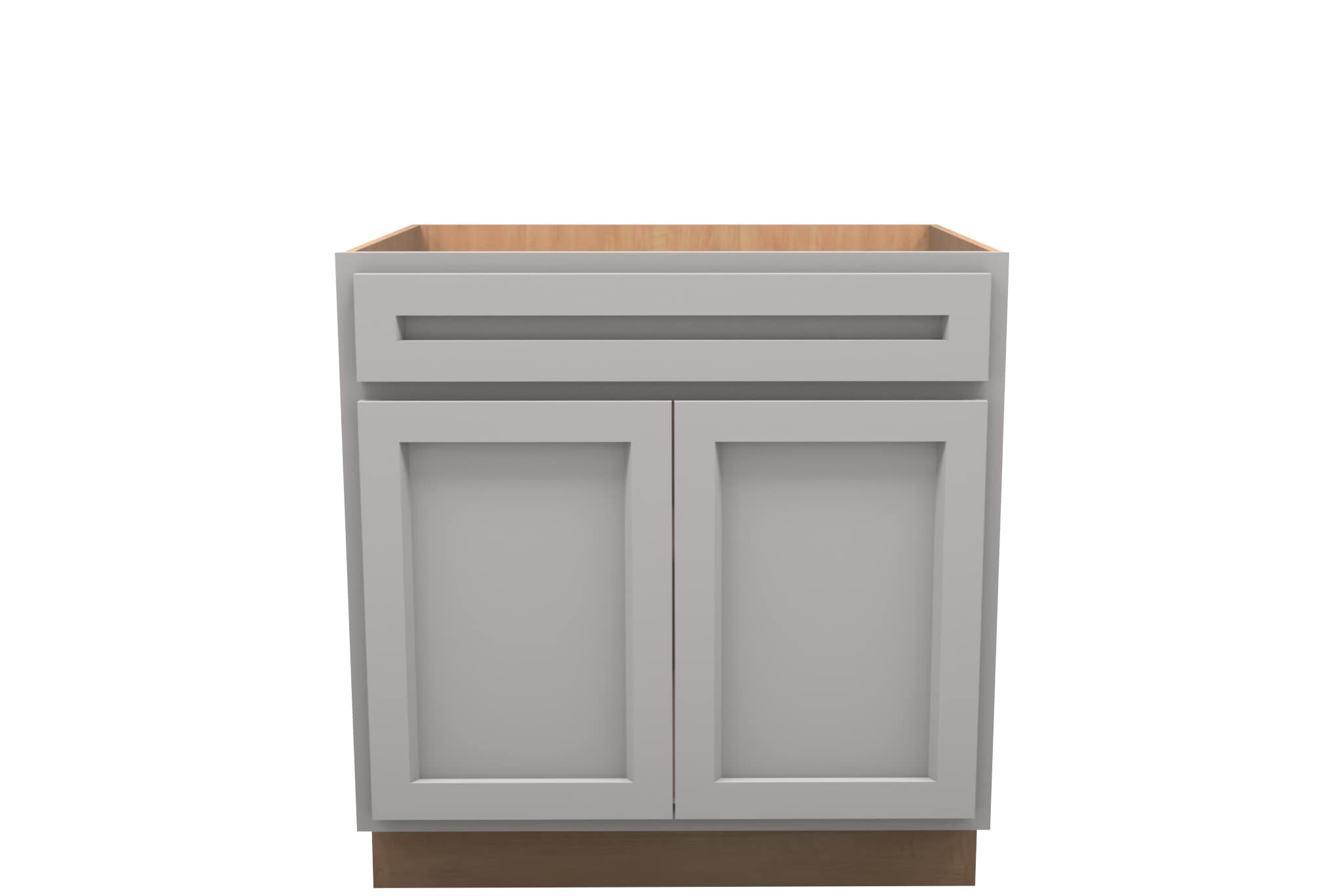 American Made Shaker RTA VSB33 Vanity Sink Base Cabinet-Light Gray