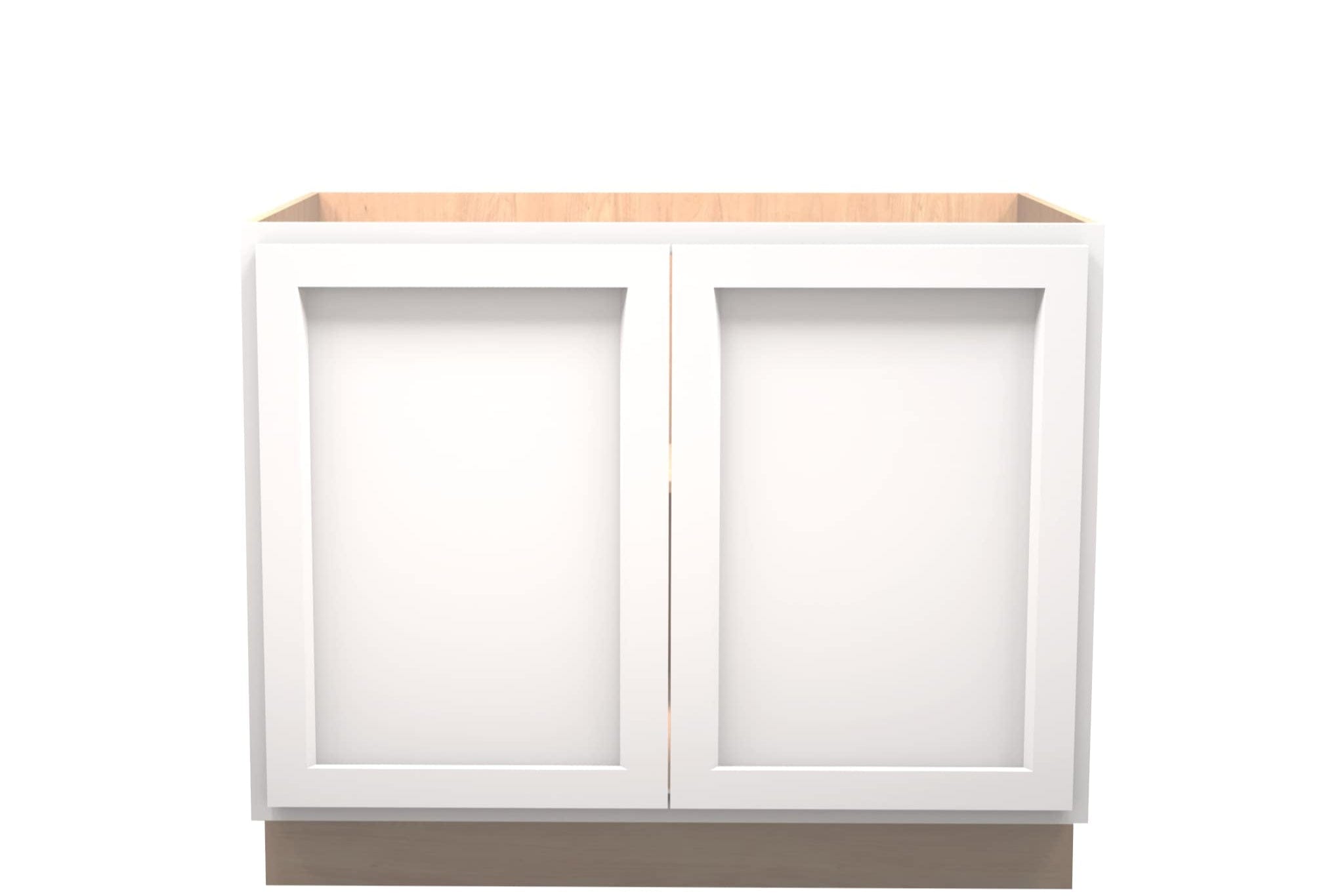 White Shaker Vanity Full Door Base Cabinet 42
