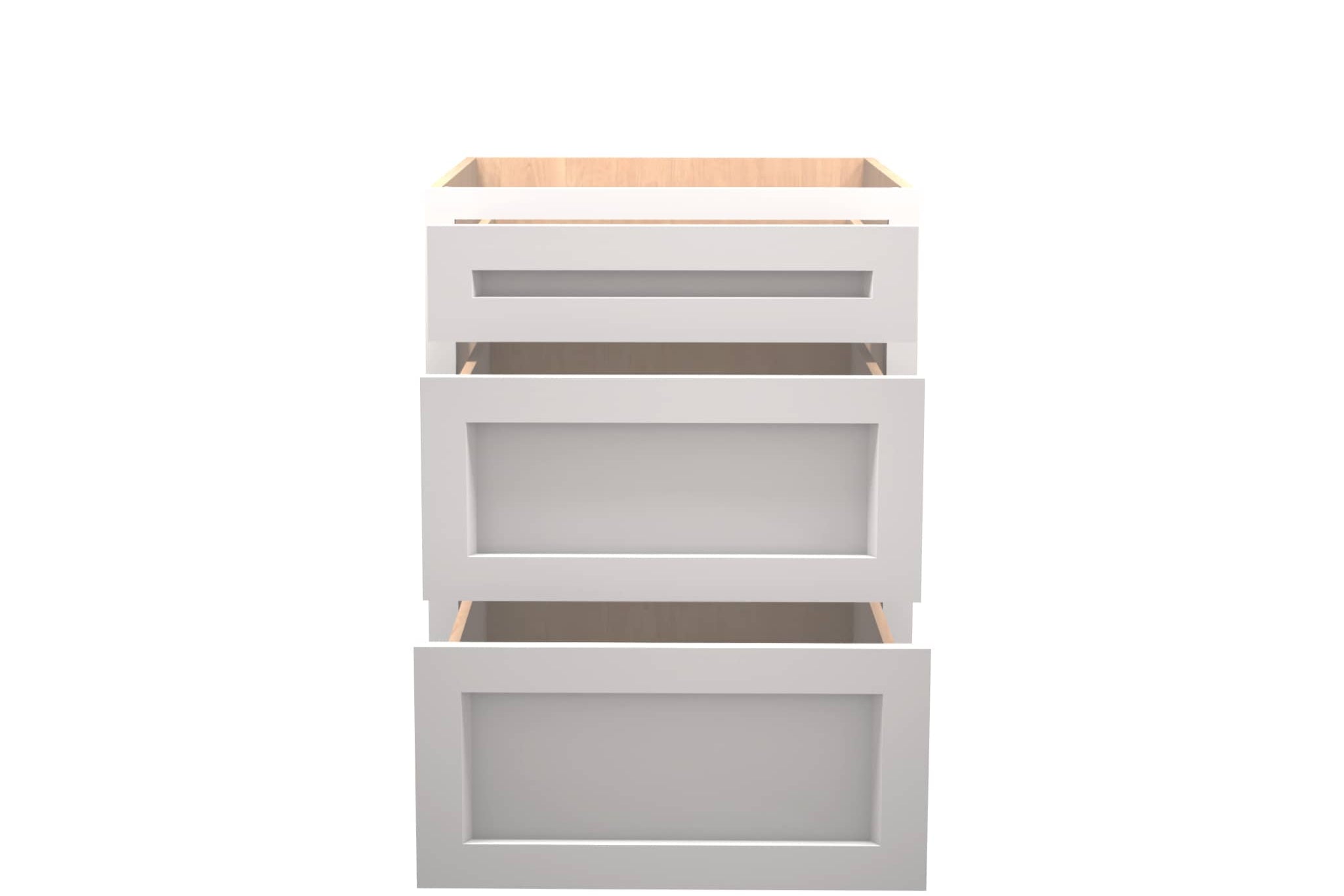 American Made Shaker RTA VDB24 Vanity Drawer Base - White - American Made Cabinets