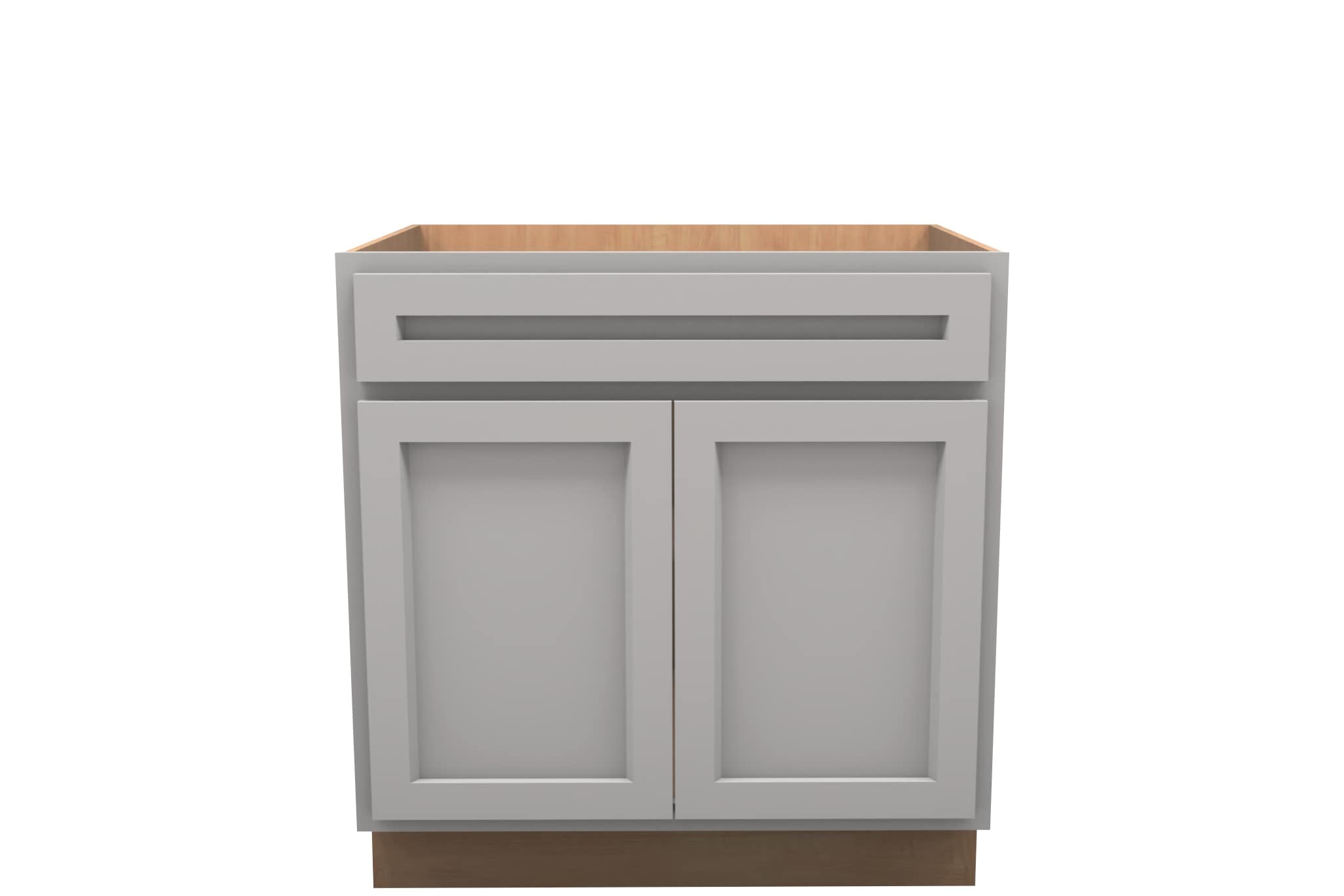 American Made Shaker RTA VSB33 Vanity Sink Base Cabinet - Light Gray - American Made Cabinets