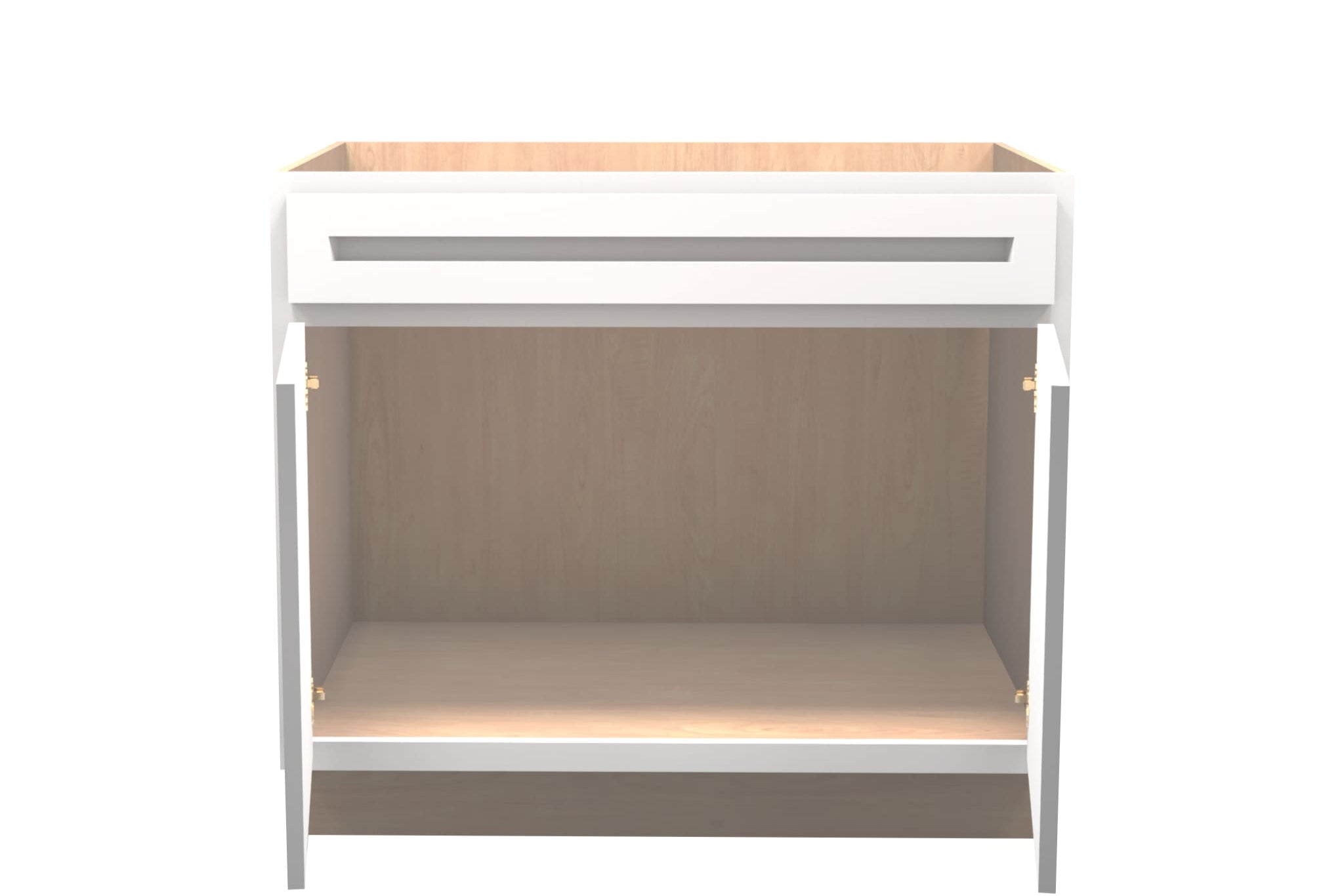 American Made Shaker RTA VSB39 Vanity Sink Base Cabinet - White - American Made Cabinets