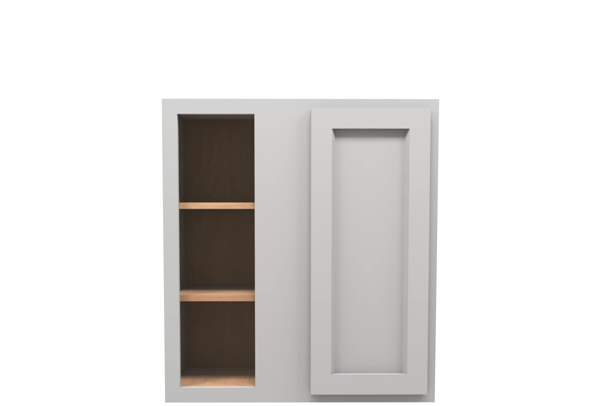 Lite Gray Shaker Wall Blind Corner Cabinet 27