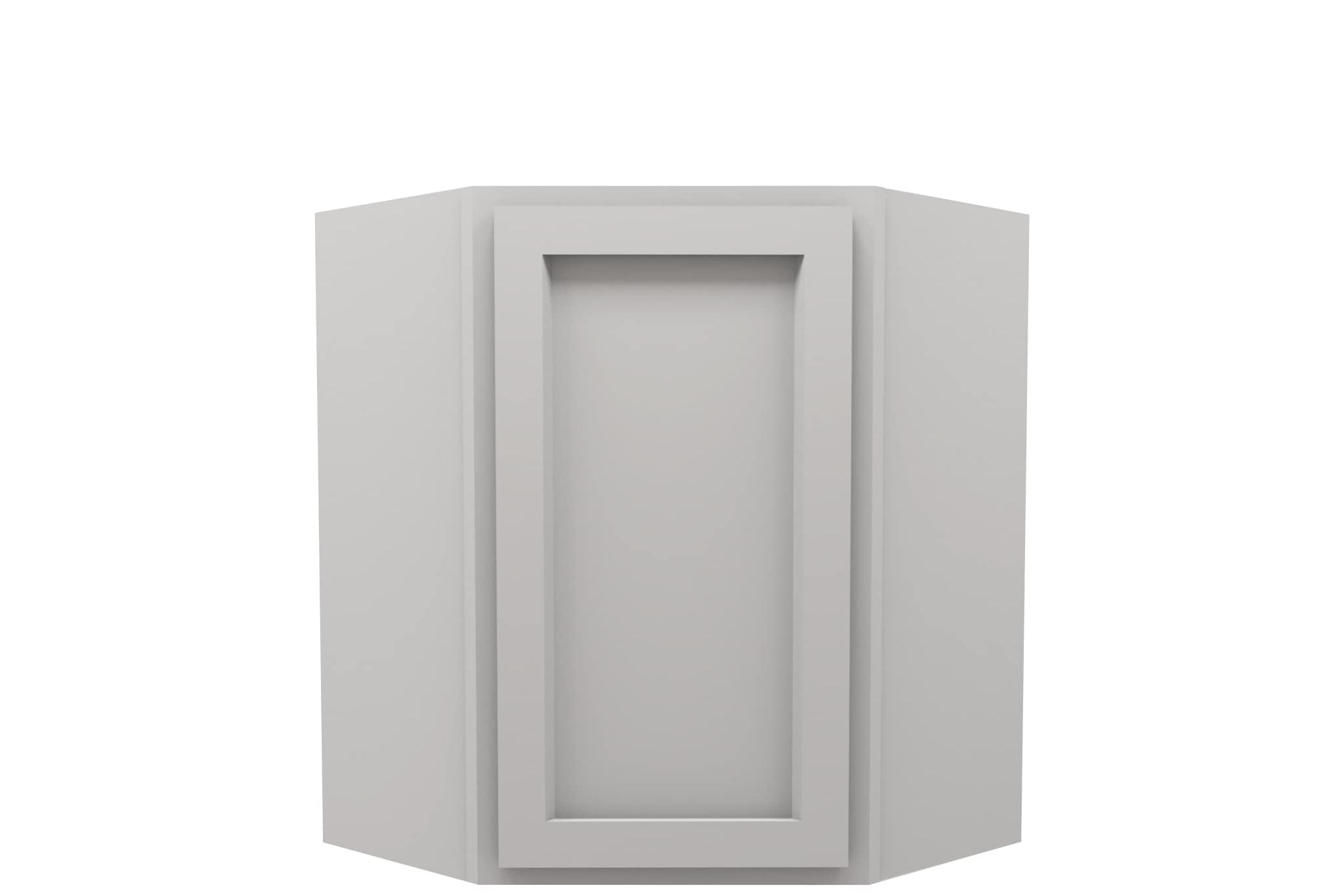 Lite Gray Shaker Wall Diagonal Corner Cabinet 24