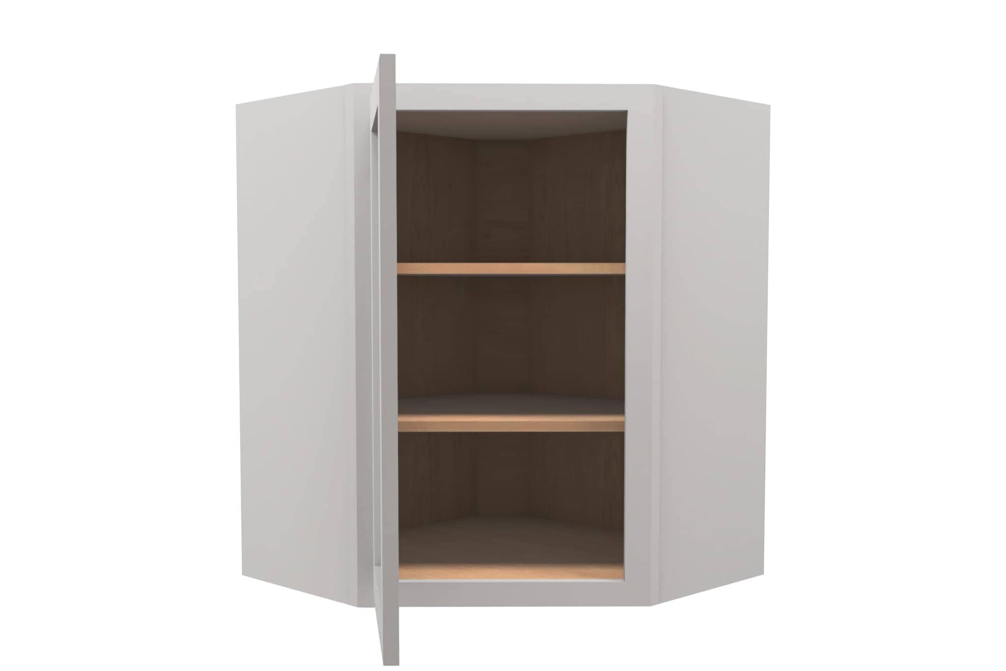 Lite Gray Shaker Wall Diagonal Corner Cabinet 24