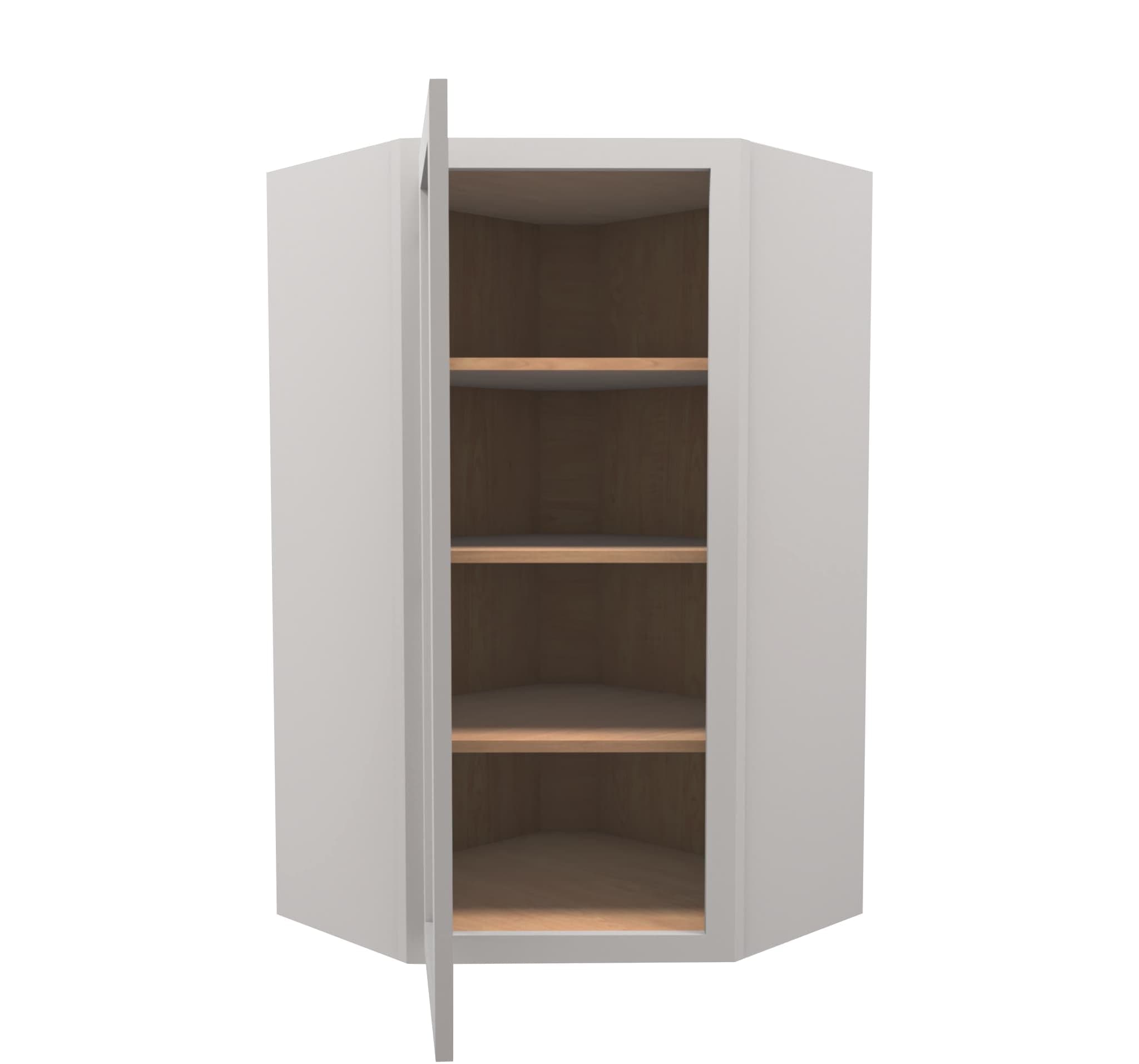Lite Gray Shaker Wall Diagonal Corner Cabinet 24