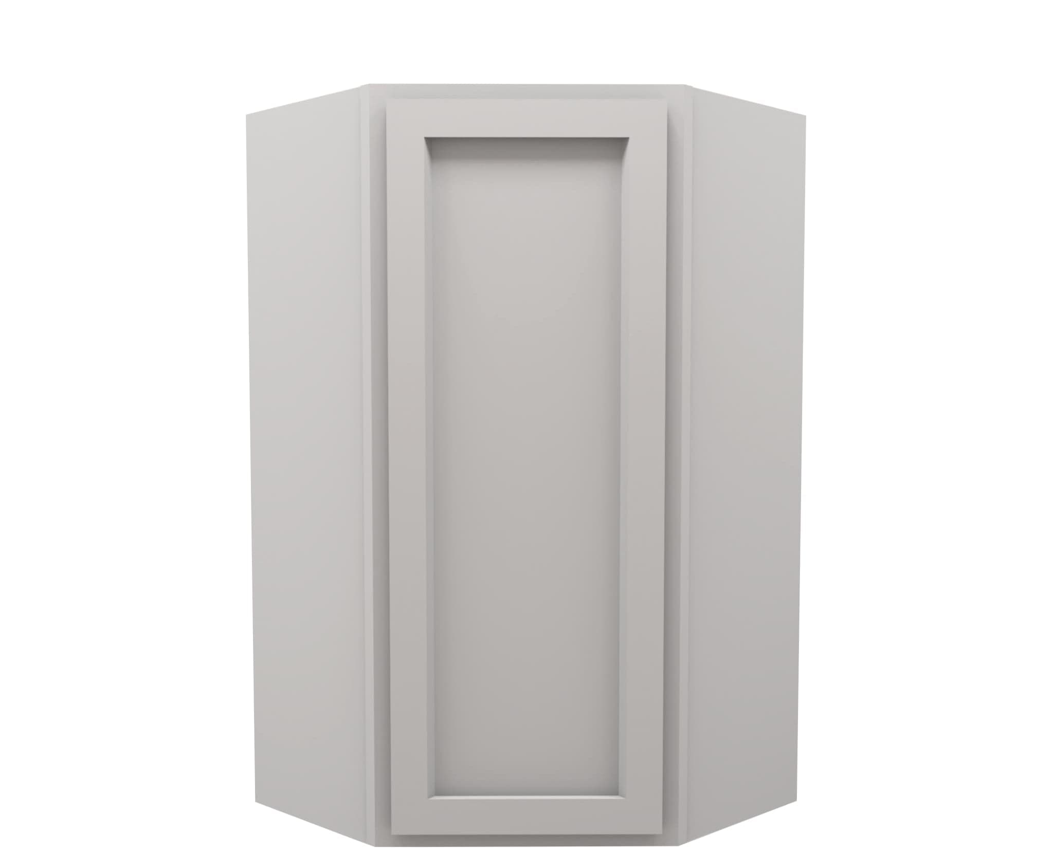 Lite Gray Shaker Wall Diagonal Corner Cabinet 24